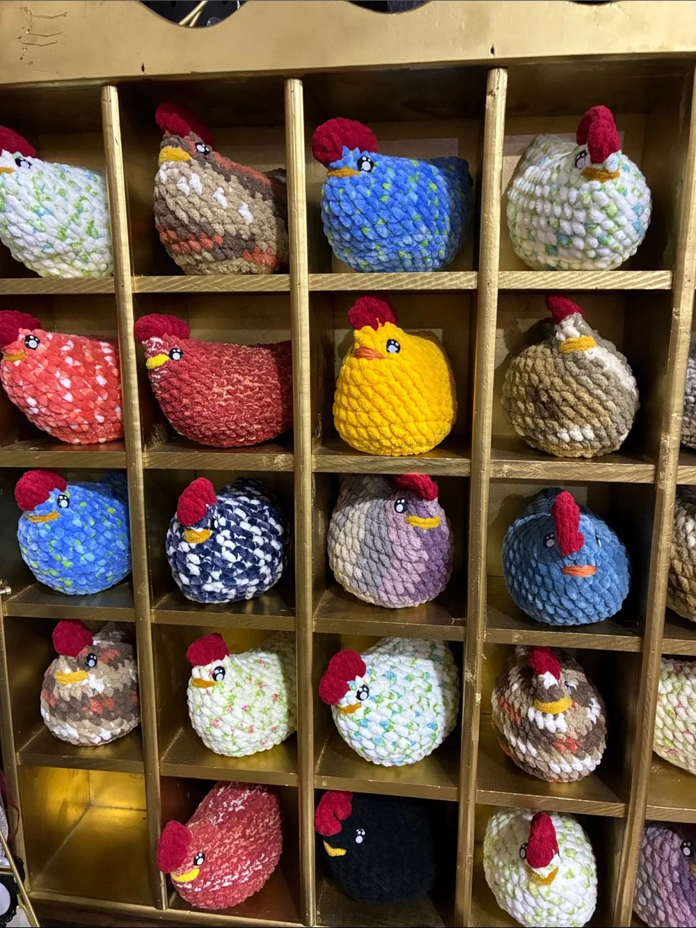Plush Chicken Small Pet Toy - Navy, White & Red